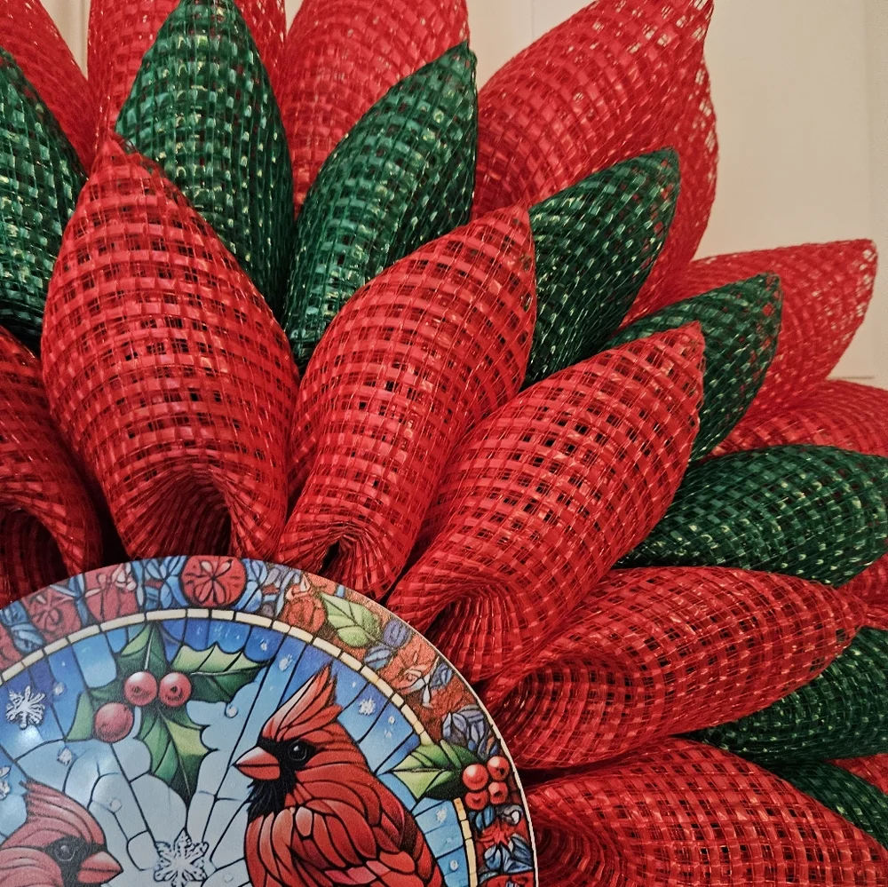 Winter Cardinal Christmas Wreath